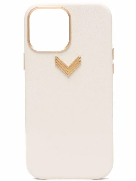 Manokhi logo-plaque leather iPhone case