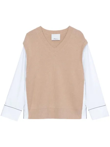 3.1 Phillip Lim многослойный топ с V-образным вырезом, нейтральный цвет