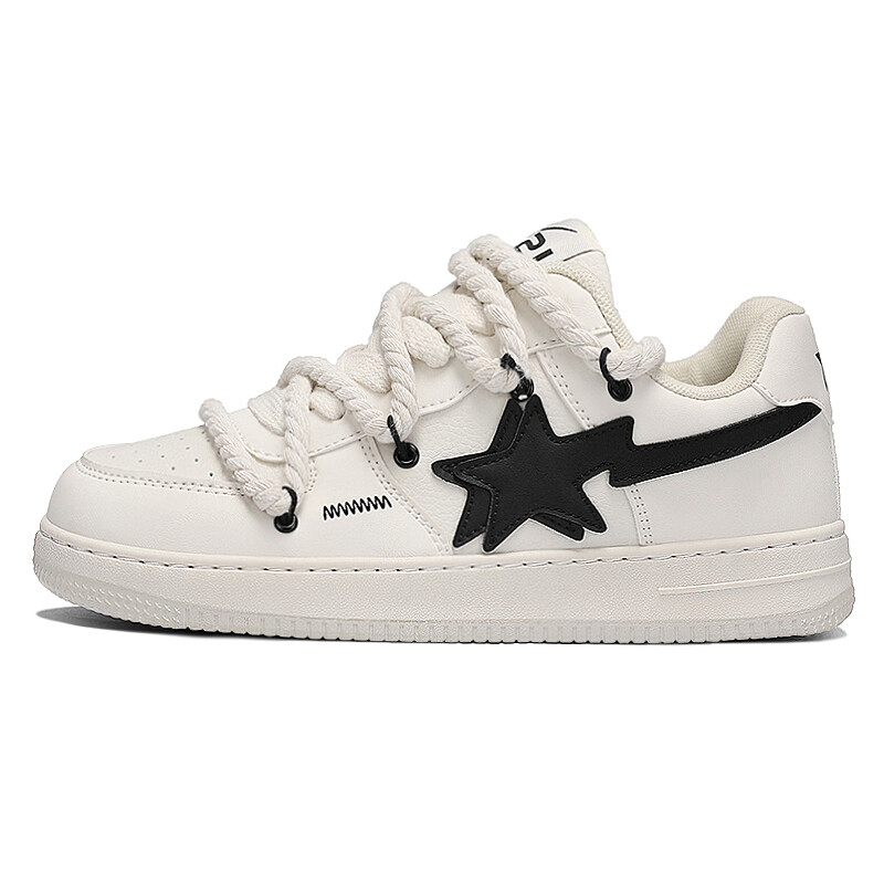 Кроссовки DOUBLE STAR 88 Skateboarding Shoes Unisex Low-top, черный/белый