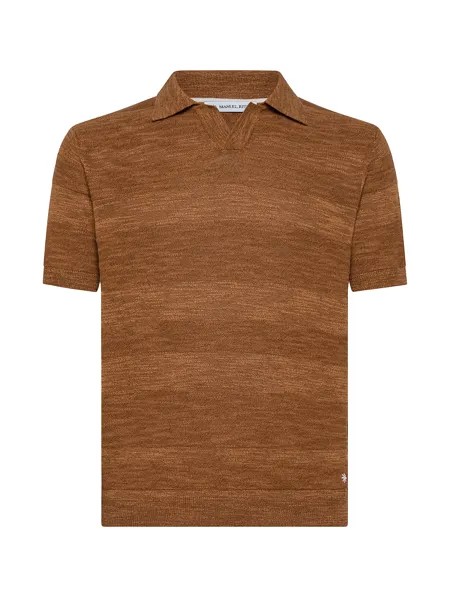 Трикотажная рубашка-поло из смесового хлопка Manuel Ritz, коричневый