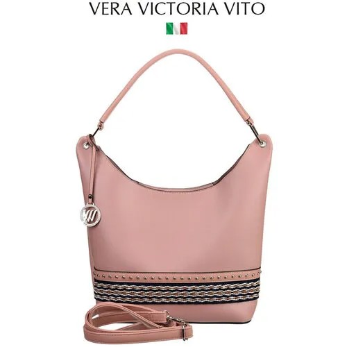 Комплект сумок хобо Vera Victoria Vito, фактура гладкая, розовый