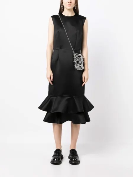 Платье миди без рукавов с баской Comme Des Garçons, черный