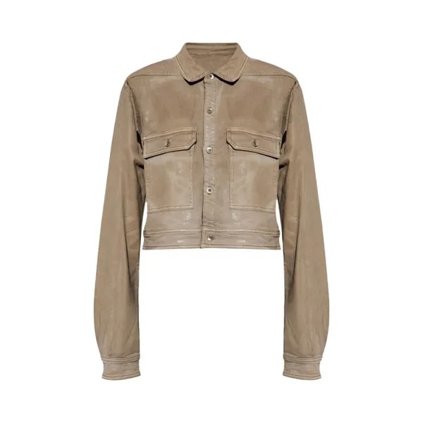 Рубашка Rick Owens DRKSHDW Denim Cape Sleeve Cropped Outershirt, серый