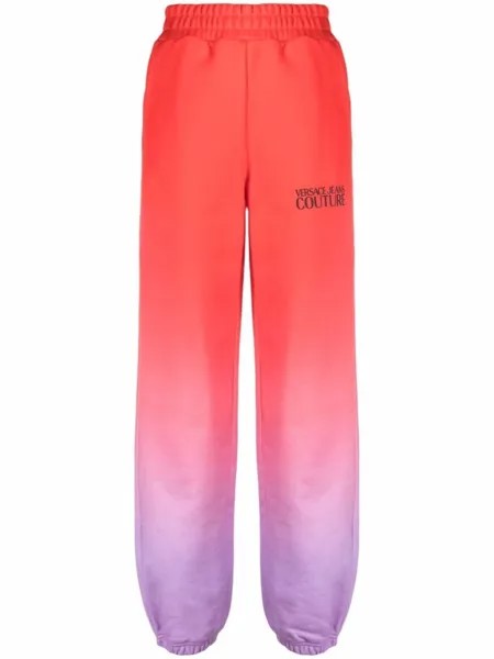 Versace Jeans Couture спортивные брюки с эффектом градиента, красный