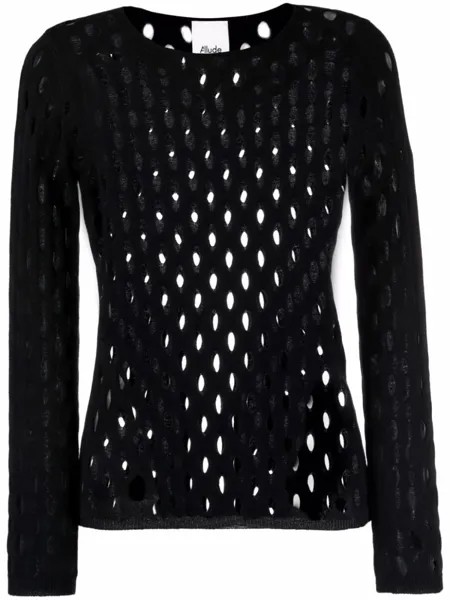 Allude кашемировый топ с перфорацией, черный
