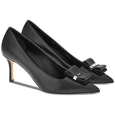 Salvatore Ferragamo Женские черные туфли на каблуке из кожи ягненка 5, средние (B,M) BHFO 5949