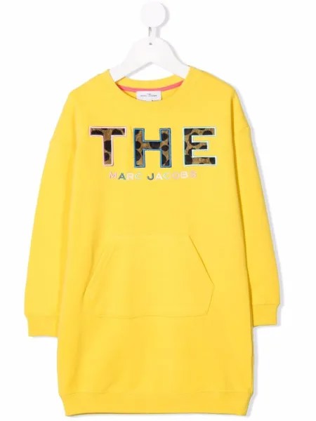 The Marc Jacobs Kids платье-толстовка с нашивкой-логотипом