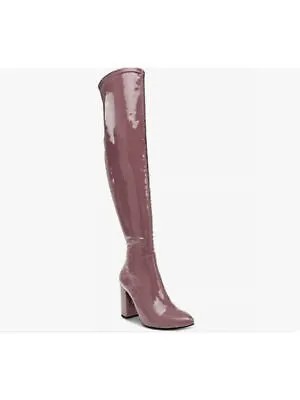 WILD PAIR Женские розовые эластичные ботинки на блочном каблуке с острым носком, высота 6,5 м