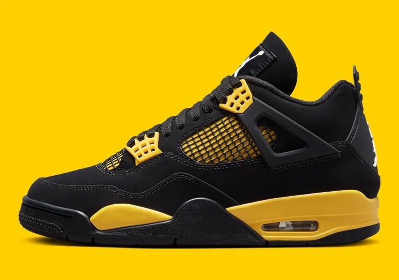 Nike Air Jordan 4 Retro Shoes Thunder Black Yellow DH6927-017 Мужские новые