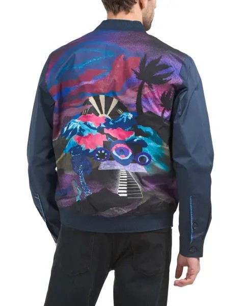 Бомбер из эластичного поплина Scotch & Soda, синий