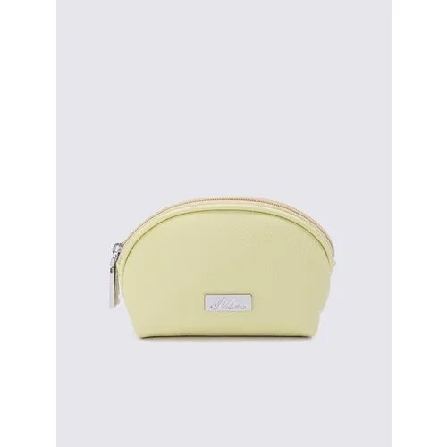 Косметичка A.Valentino на молнии, натуральная кожа, 6х10х16 см, подкладка, жесткое дно, желтый