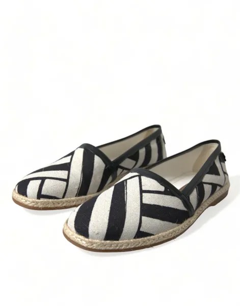 Dolce & Gabbana шикарные мужские эспадрильи из парусины в полоску, цвет Black Striped, Patterned