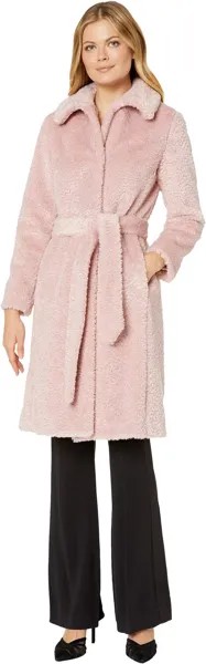 Куртка Vince Camuto Belted Faux Fur Jacket V29711A, розовый