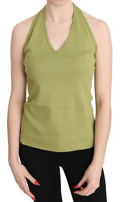 Блузка GF FERRE Зеленая хлопковая повседневная майка без рукавов с бретелькой на шее IT40/S Рекомендуемая розничная цена 200 долларов США