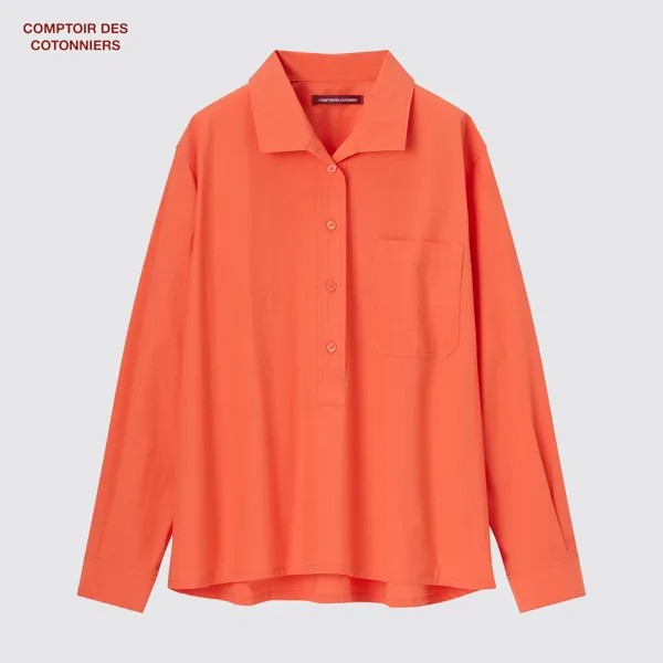 Хлопковая блузка Comptoir des Cotonniers Uniqlo, оранжевый