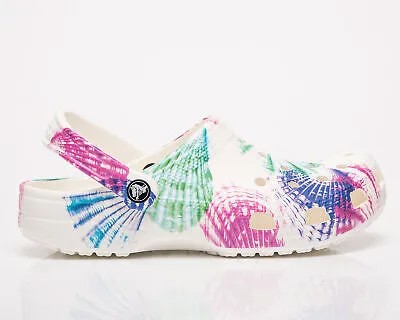 Crocs Classic Cyber Beach Clog Мужские и женские многоцветные белые сандалии для образа жизни унисекс
