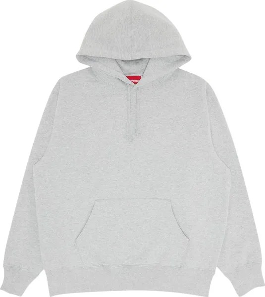 Толстовка Supreme Satin Appliqu  Hooded Sweatshirt 'Heather Grey', серый