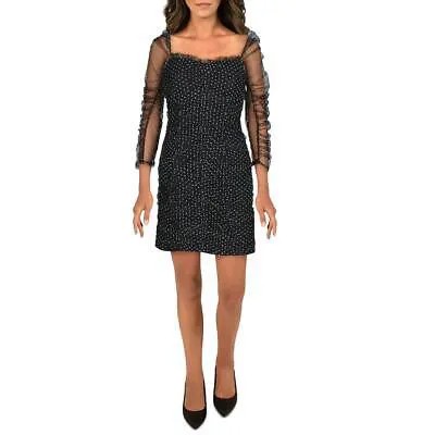 Женское черное прозрачное коктейльное платье в горошек Endless Rose с рюшами S BHFO 9200