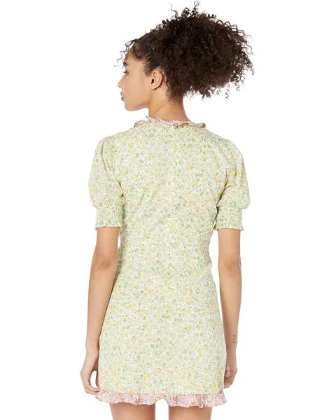 Платье Lost + Wander Cecilia Mini Dress, цвет White/Green Floral