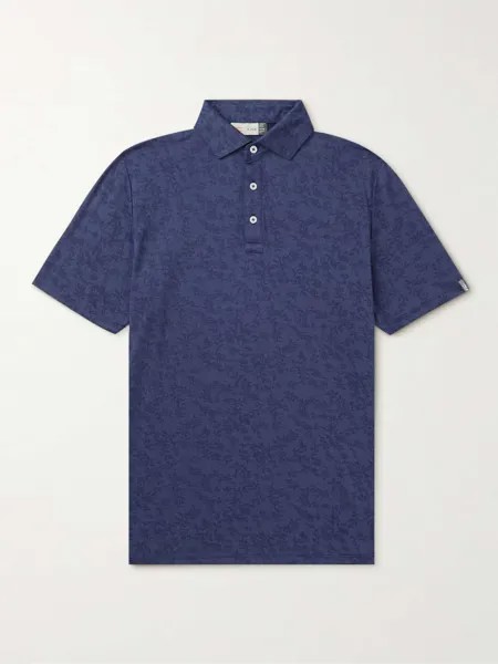Рубашка поло жаккардовой вязки Stephen Slim-Fit с цветочным принтом Kjus Golf, синий
