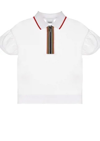 Белый топ с рукавами-крылышками Burberry детский