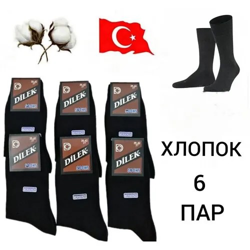 Мужские носки DILEK Socks, 6 пар, размер 39-41, черный