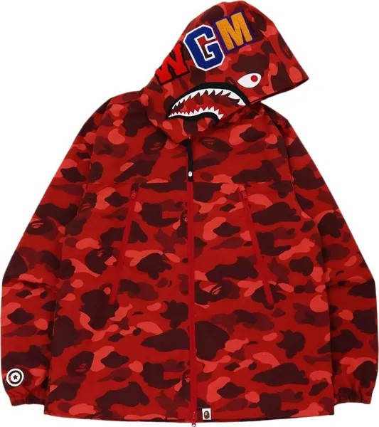 Худи BAPE Color Camo Shark Hoodie Jacket 'Red', красный