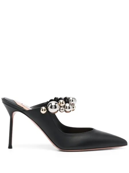 Aquazzura декорированные туфли Blemind 95, черный