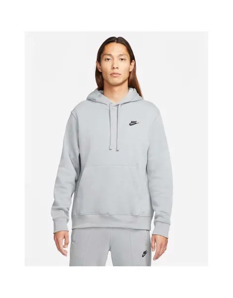 Худи серого цвета из флиса Nike Club-Серый
