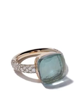 Pomellato кольцо Nudo из розового и белого золота с топазом и бриллиантами