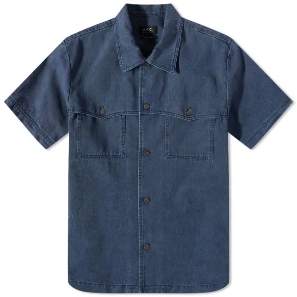 A.P.C. Джинсовая рубашка с короткими рукавами Gilles, синий