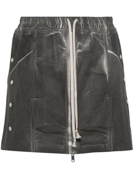 Джинсовая юбка мини Babel Rick Owens DRKSHDW, серый