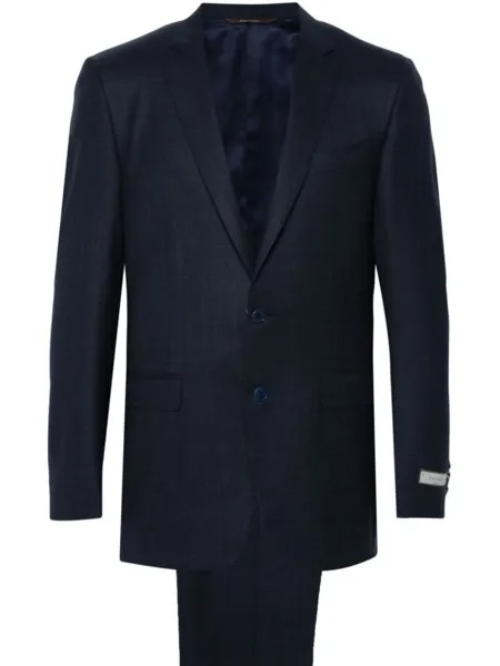 Canali шерстяной костюм с однобортным пиджаком, синий