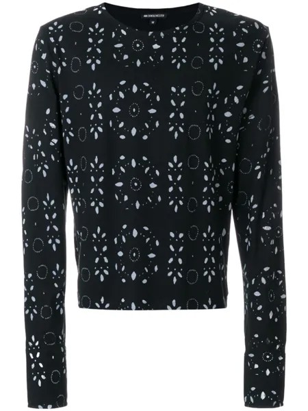 Ann Demeulemeester толстовка с имитацией прорезной вышивки, черный