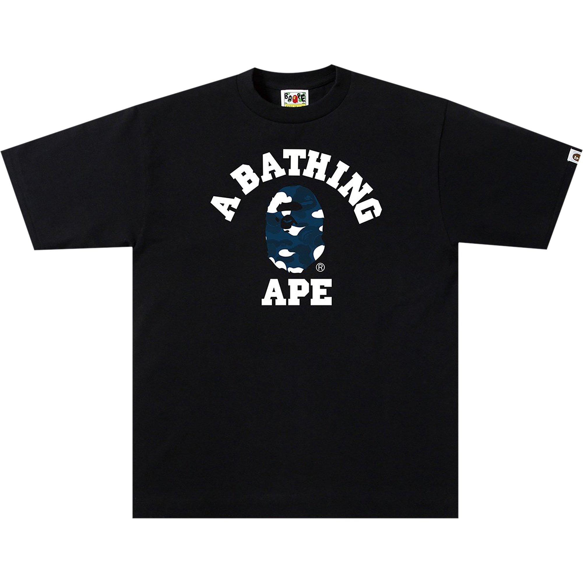 Футболка BAPE Stripe ABC Camo, цвет Черный/Темно-синий