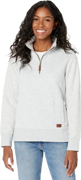 Стеганый свитшот Petite с молнией 1/4, пуловер с длинными рукавами L.L.Bean, цвет Light Gray Heather