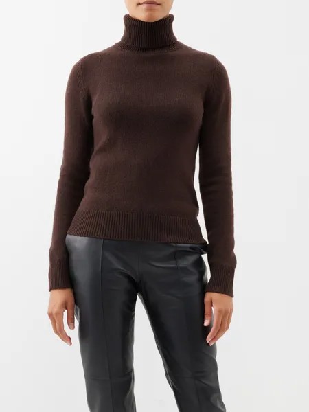 Кашемировый свитер с высоким воротником Ralph Lauren, коричневый