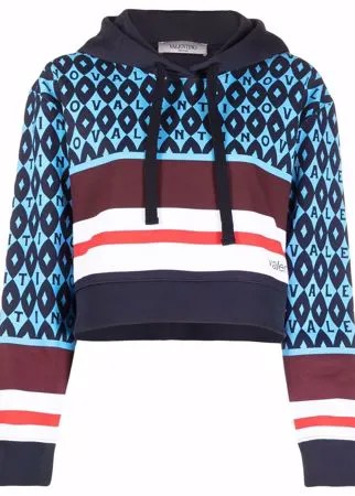 Valentino худи в полоску с логотипом