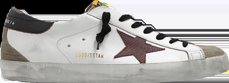 Кроссовки Golden Goose Superstar 'White Taupe Bordeaux', белый