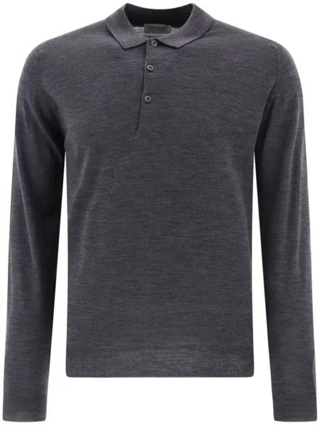 John Smedley рубашка поло из мериносовой шерсти, серый