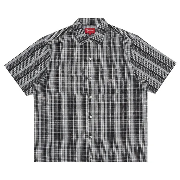 Рубашка с короткими рукавами в клетку металлик Supreme, цвет: черный