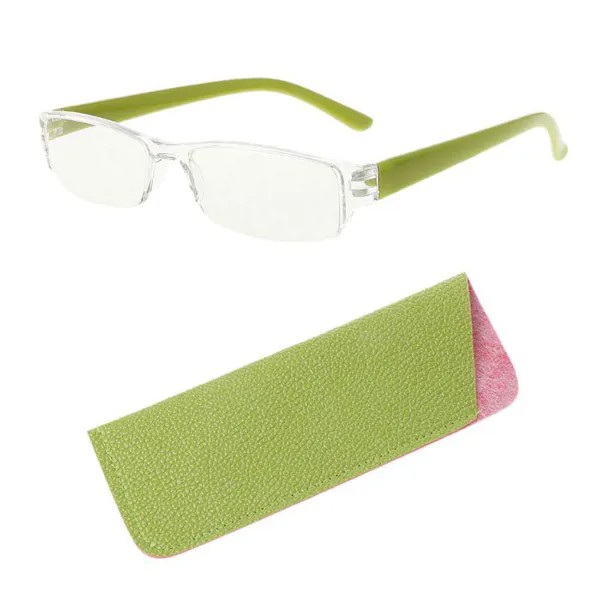 Новый Unisex легкий Прозрачный Rimless очки для чтения 1.00-4.00 Диоптер очки с кожаной чехол