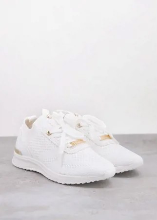 Белые однотонные кроссовки на шнуровке Miss KG Kallie-Белый