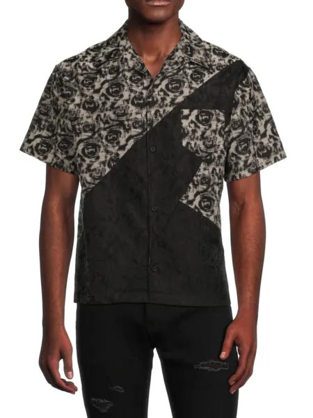 Рубашка с абстрактным принтом Rta, цвет Black Combo