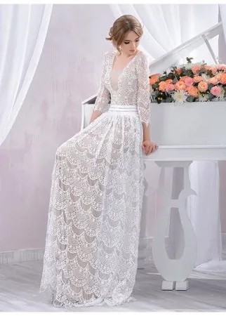 Свадебное платье To Be Bride размер 44 бежевый