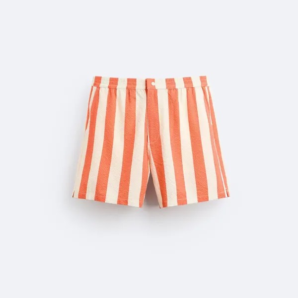 Шорты для плавания Zara Regular Striped, коралловый