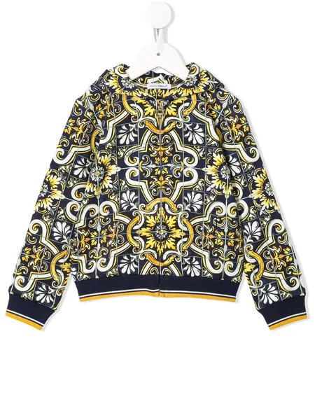 Dolce & Gabbana Kids худи на молнии с принтом