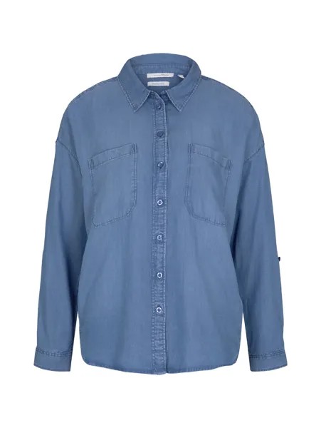 Блуза TOM TAILOR Denim Hemd BUTTON DOWN, синий