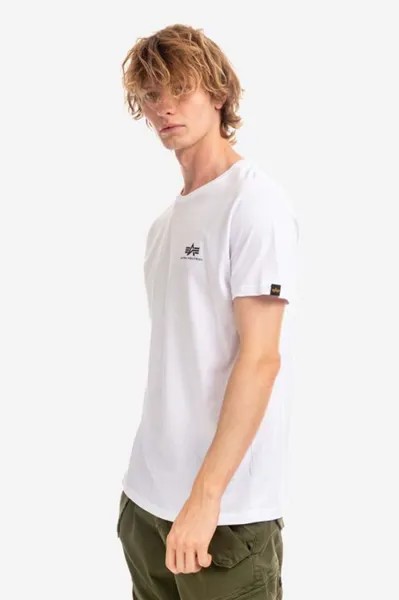 Хлопковая футболка с принтом сзади Alpha Industries, белый