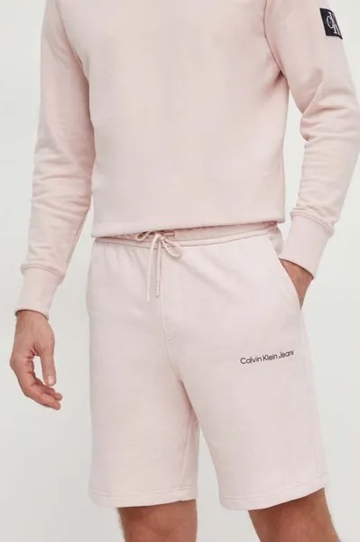Хлопковые шорты Calvin Klein Jeans, розовый